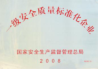 2008年我公司獲“一級質(zhì)量標準化企業(yè)”稱號